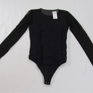 Abercrombie & Fitch Mesh and Lace Seamless Fabric Sweetheart Bodysuit; Small